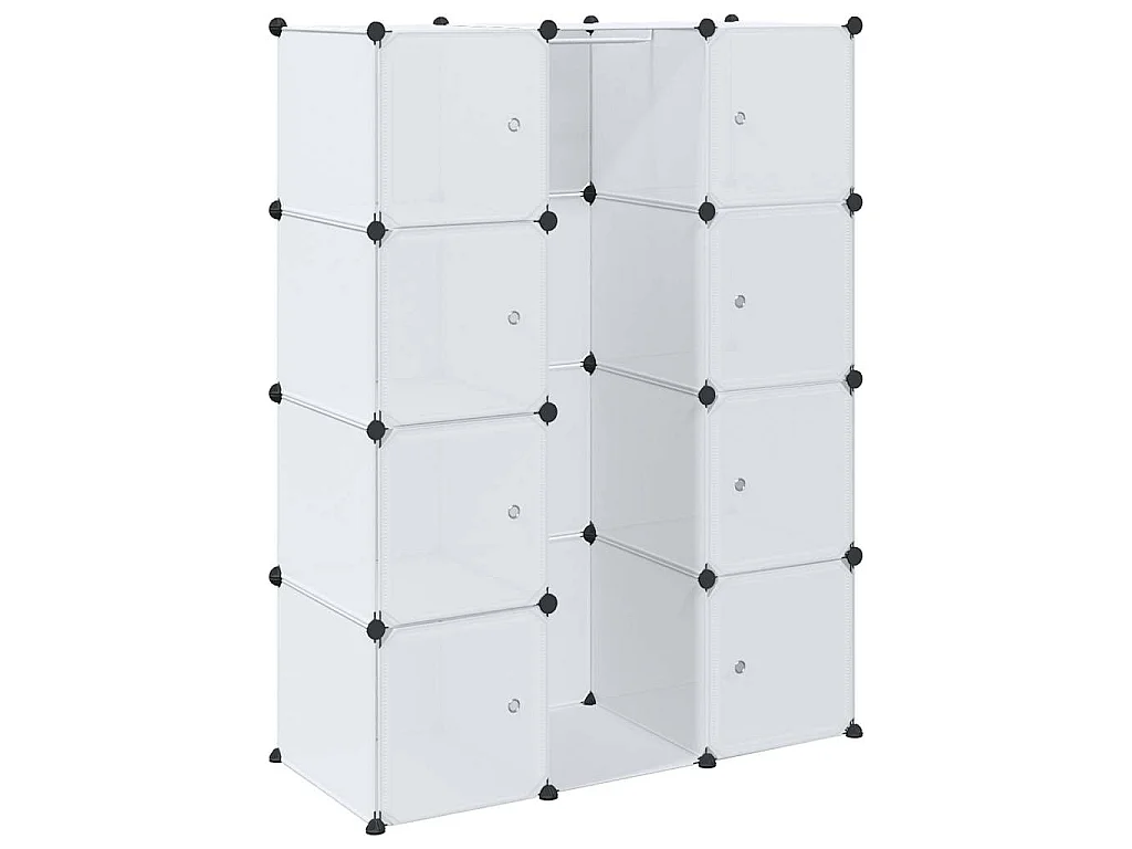 Kast met 9 compartimenten modulair 109x36,5x143 cm wit