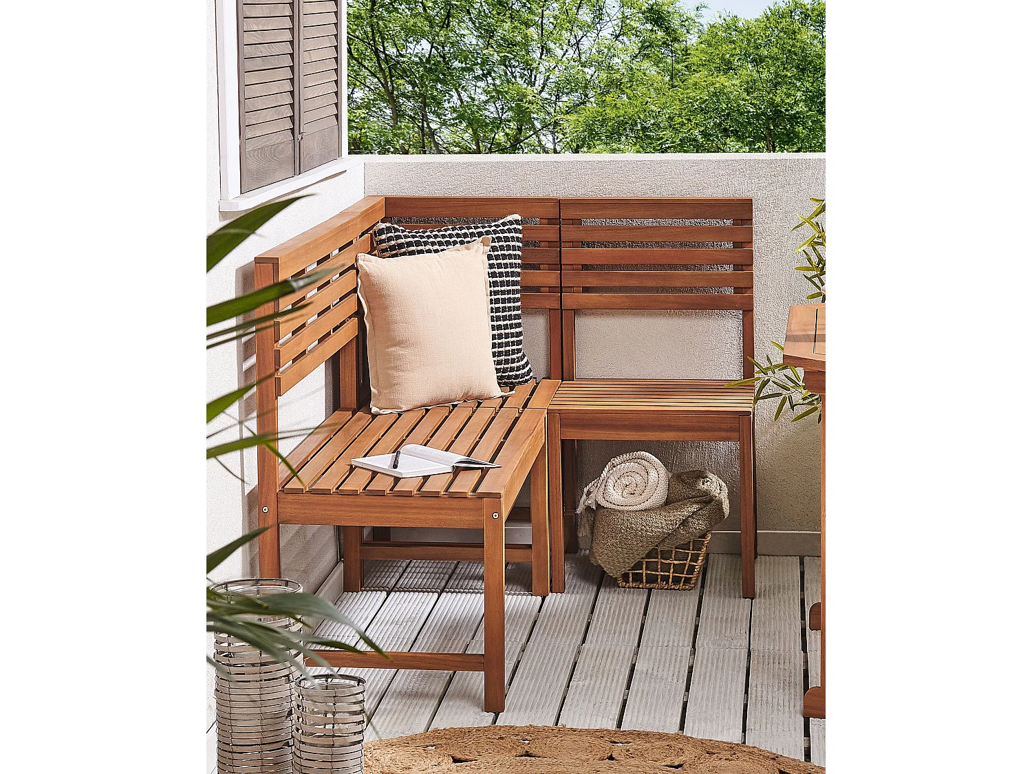Tuin hoekmodule TREIA Acaciahout Bruin