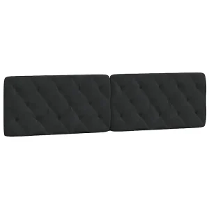 Hoofdbordkussen 200 cm fluweel zwart Hoofdbordkussen 200 cm fluweel zwart