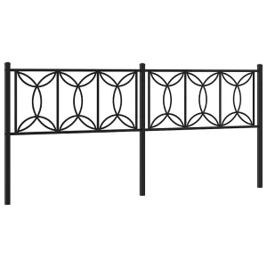 Vervangend hoofdbord 193 cm metaal zwart