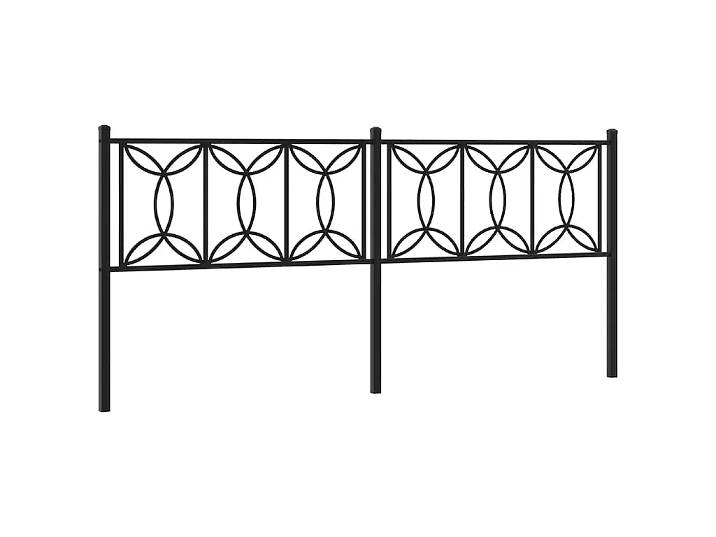 Vervangend hoofdbord 193 cm metaal zwart