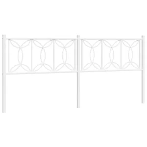 Vervangend hoofdbord 193 cm metaal wit