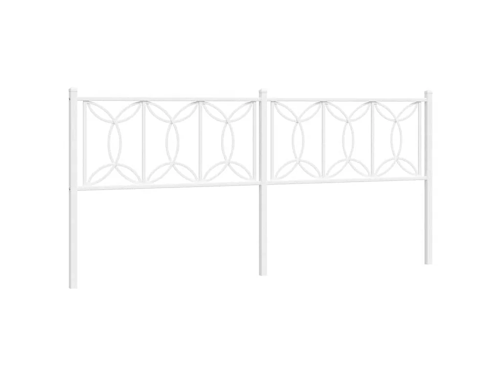 Vervangend hoofdbord 193 cm metaal wit