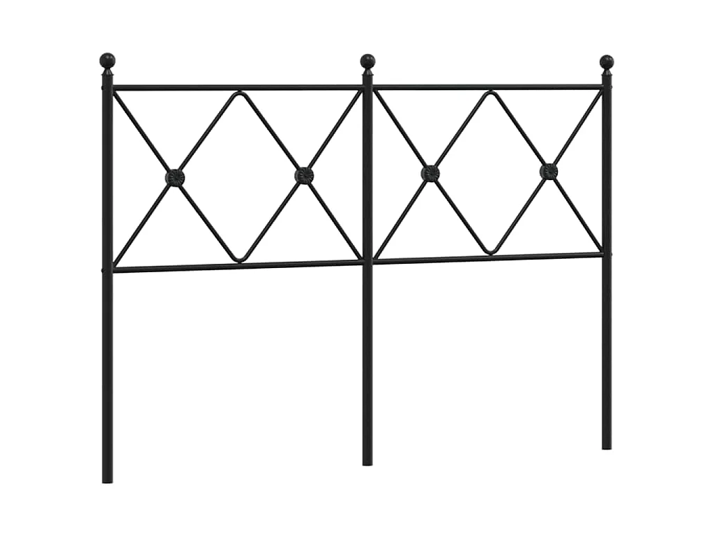 Vervangend hoofdbord 120 cm metaal zwart