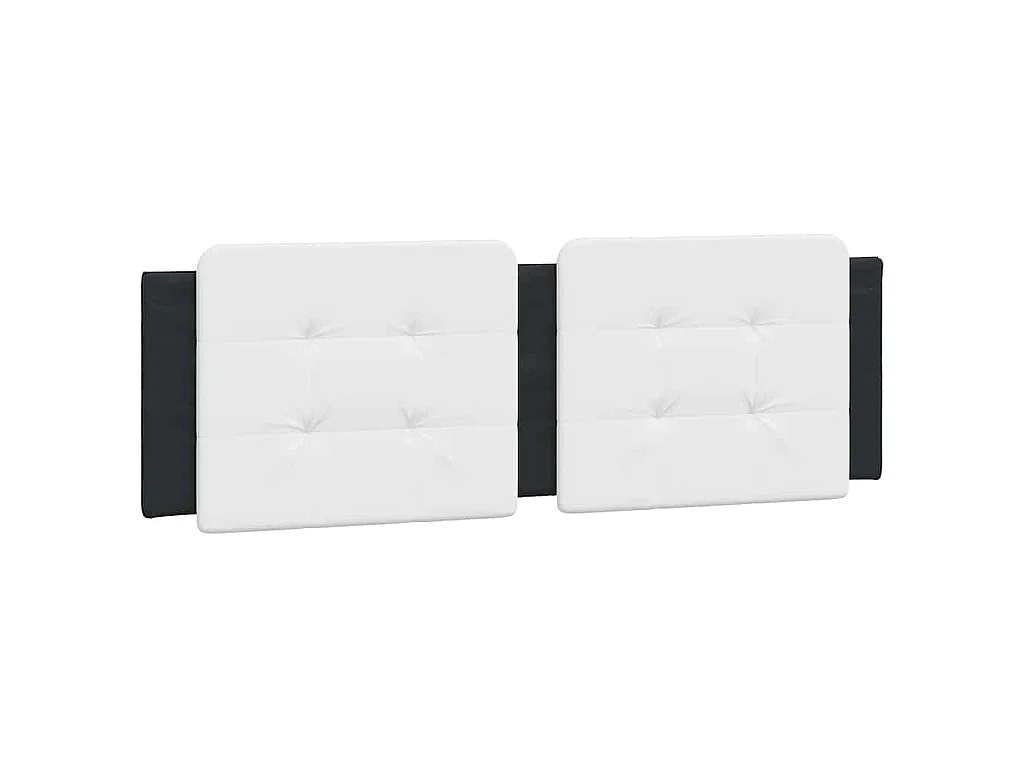 Hoofdbordkussen "Zadar" 160 cm kunstleer wit en zwart