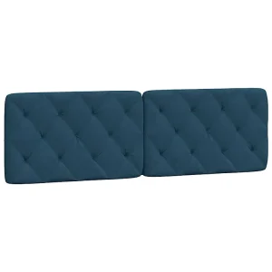 Hoofdbordkussen 160 cm fluweel blauw Hoofdbordkussen 160 cm fluweel blauw