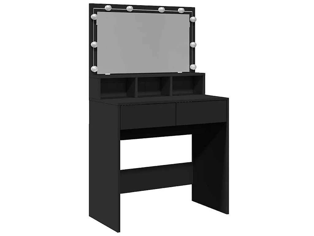 Kaptafel met LED 80x41x134,5 cm zwart