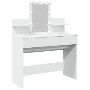 Kaptafel met LED-verlichting 100x40x130 cm wit