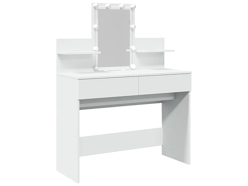 Kaptafel met LED-verlichting 100x40x130 cm wit