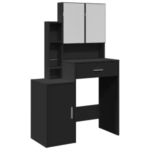 Kaptafel met kastje 80x35x132 cm zwart Kaptafel met kastje 80x35x132 cm zwart