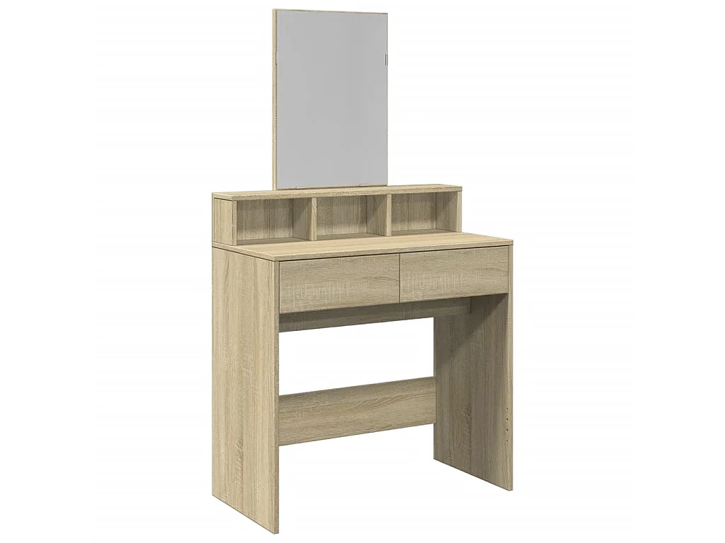 Kaptafel met spiegel 80x41x144,5 cm sonoma eikenkleurig