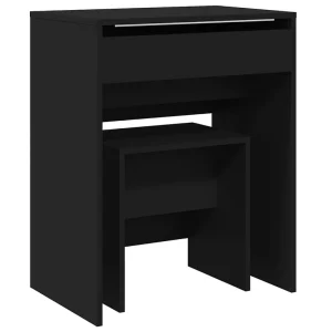 Kaptafel met krukje 60x40x113,5 cm zwart Kaptafel met krukje 60x40x113,5 cm zwart