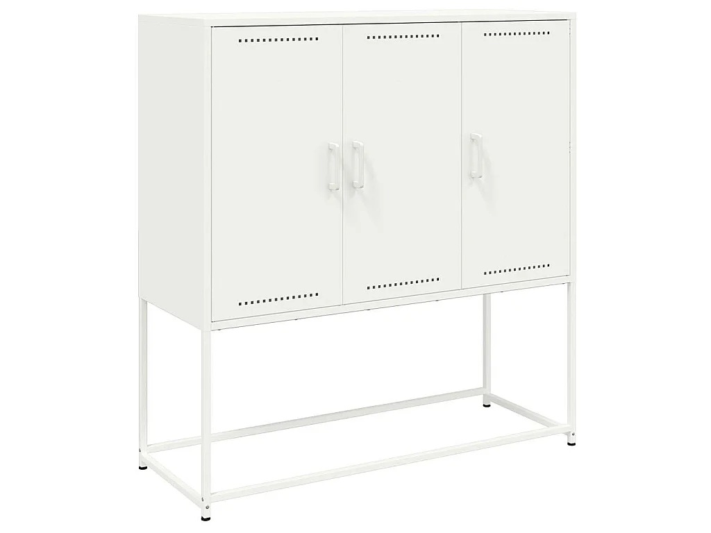 Hoge kast 100,5x39x107 cm staal wit