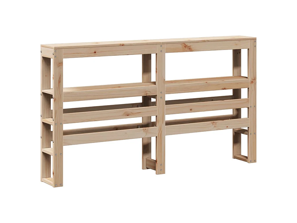 Hoofdbord met schappen 160 cm massief grenenhout