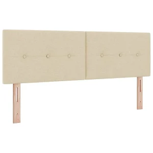 in hoogte verstelbaar hoofdbord Crème 160 cm Stof