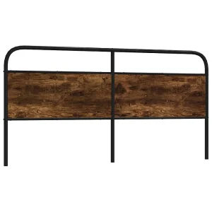 Vervangend hoofdbord 180 cm staal en bewerkt hout gerookt eikenkleurig Vervangend hoofdbord 180 cm staal en bewerkt hout gerookt eikenkleurig
