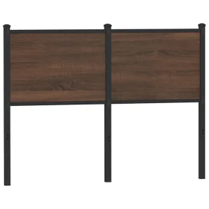 Vervangend hoofdbord 120 cm bewerkt hout en staal bruin eikenkleurig Vervangend hoofdbord 120 cm bewerkt hout en staal bruin eikenkleurig