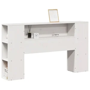 Hoofdbord met opbergruimte 160 cm massief grenenhout wit