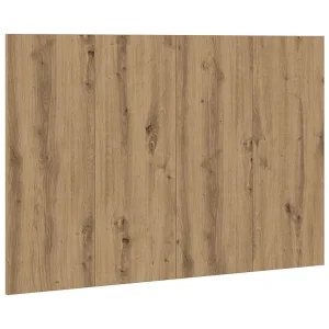 Hoofdeinde 120×1,5×80 cm bewerkt hout artisanaal eikenkleur Hoofdeinde 120×1,5×80 cm bewerkt hout artisanaal eikenkleur