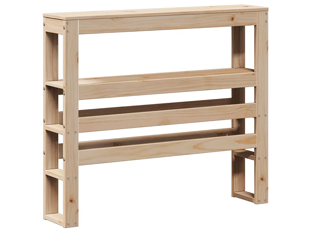 Hoofdbord met schappen 75 cm massief grenenhout