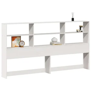 Hoofdbord met opbergruimte 180 cm massief grenenhout wit