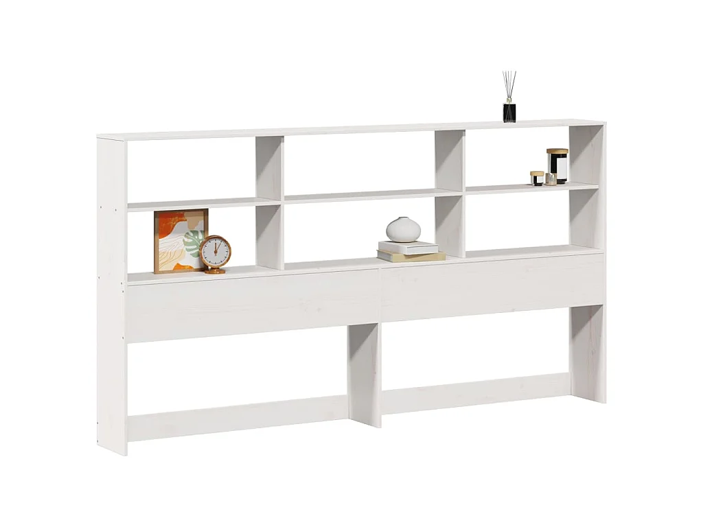 Hoofdbord met opbergruimte 180 cm massief grenenhout wit