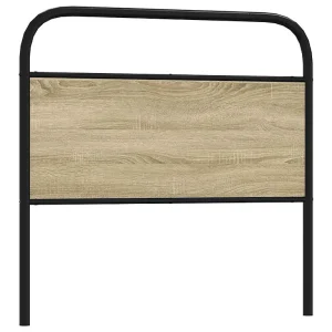 Vervangend hoofdbord 100 cm staal en bewerkt hout sonoma eikenkleurig