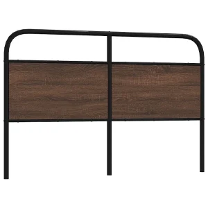 Vervangend hoofdbord 160 cm bewerkt hout en staal bruin eikenkleurig Vervangend hoofdbord 160 cm bewerkt hout en staal bruin eikenkleurig