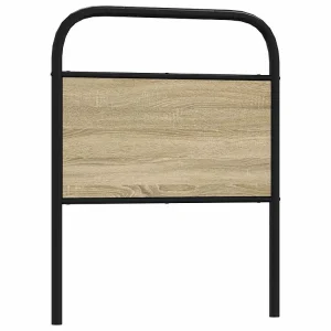 Vervangend hoofdbord 80 cm staal en bewerkt hout sonoma eikenkleurig