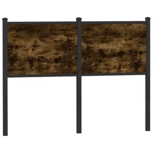 Vervangend hoofdbord 120 cm bewerkt hout en staal gerookt eikenkleurig Vervangend hoofdbord 120 cm bewerkt hout en staal gerookt eikenkleurig