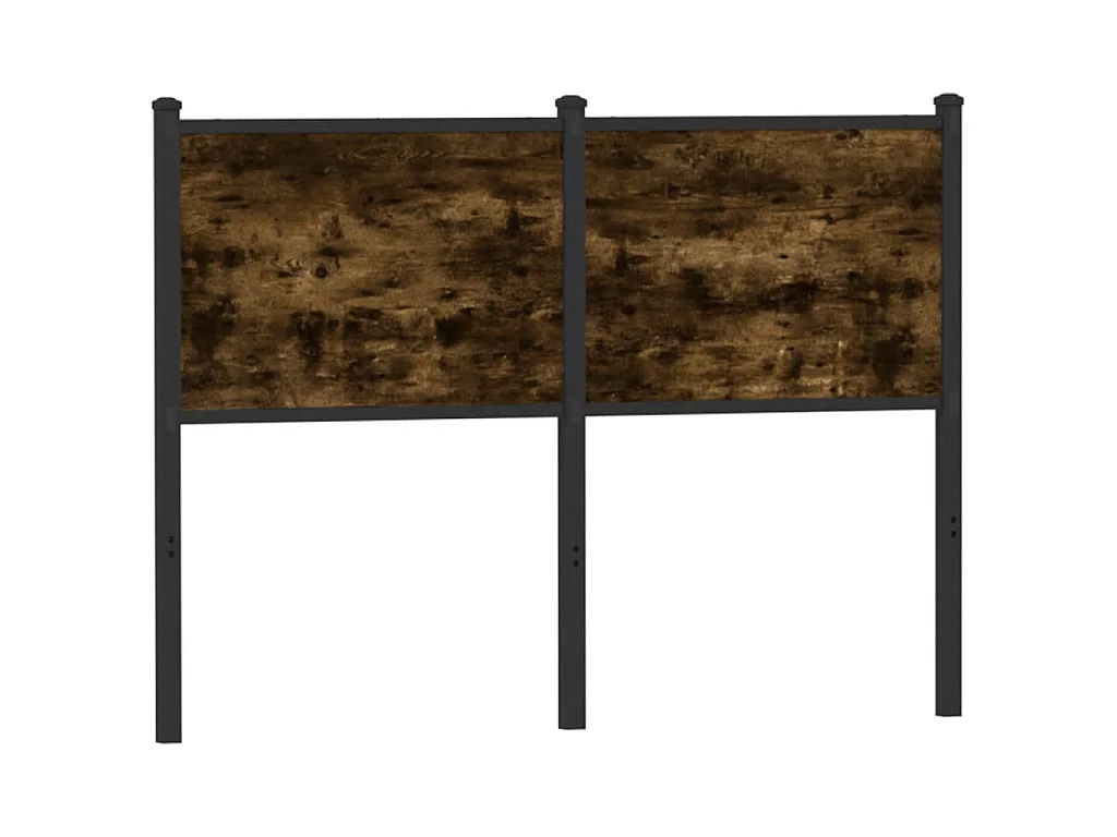 Vervangend hoofdbord 120 cm bewerkt hout en staal gerookt eikenkleurig
