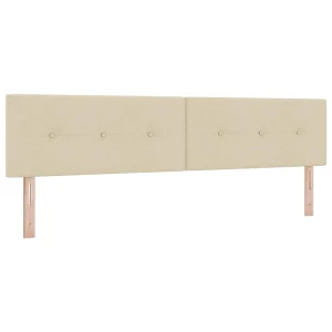 in hoogte verstelbaar hoofdbord Crème 200 cm Stof