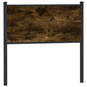 Vervangend hoofdbord 75 cm bewerkt hout en staal gerookt eikenkleurig Vervangend hoofdbord 75 cm bewerkt hout en staal gerookt eikenkleurig