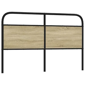Vervangend hoofdbord 160 cm staal en bewerkt hout sonoma eikenkleurig