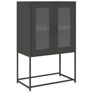Hoge kast 68x39x107 cm staal zwart