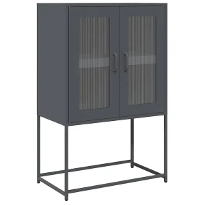 Hoge kast 68x39x107 cm staal antracietkleurig
