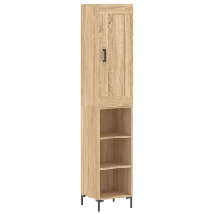 Hoge kast 34,5x34x180 cm bewerkt hout sonoma eikenkleurig Hoge kast 34,5x34x180 cm bewerkt hout sonoma eikenkleurig