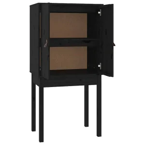Hoge kast 60x40x120 cm massief grenenhout zwart Hoge kast 60x40x120 cm massief grenenhout zwart
