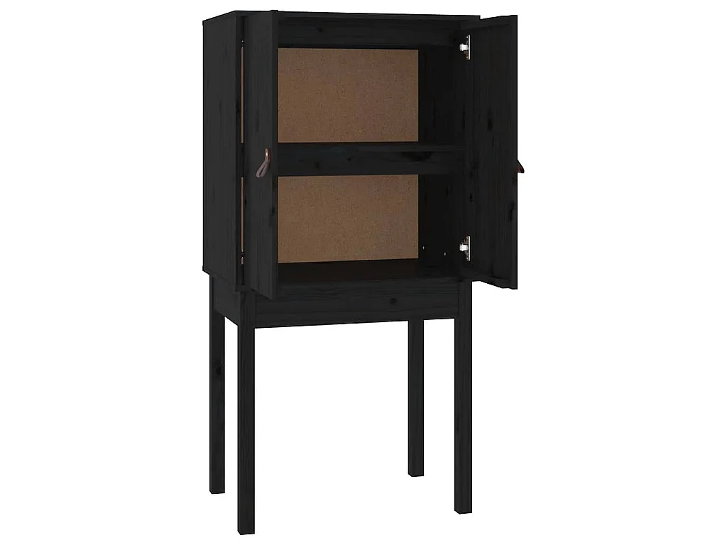 Hoge kast 60x40x120 cm massief grenenhout zwart