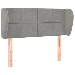 Hoofdbord met randen 83x23x78/88 cm fluweel lichtgrijs Hoofdbord met randen 83x23x78/88 cm fluweel lichtgrijs