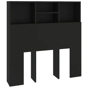 Hoofdbordkast 100x19x103,5 cm zwart