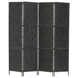 Kamerscherm met 4 panelen 154×160 cm waterhyacint zwart Kamerscherm met 4 panelen 154×160 cm waterhyacint zwart