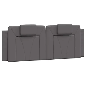 Hoofdbordkussen "Viana" 140 cm kunstleer grijs Hoofdbordkussen "Viana" 140 cm kunstleer grijs