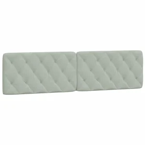 Hoofdbordkussen 200 cm velvet lichtgrijs