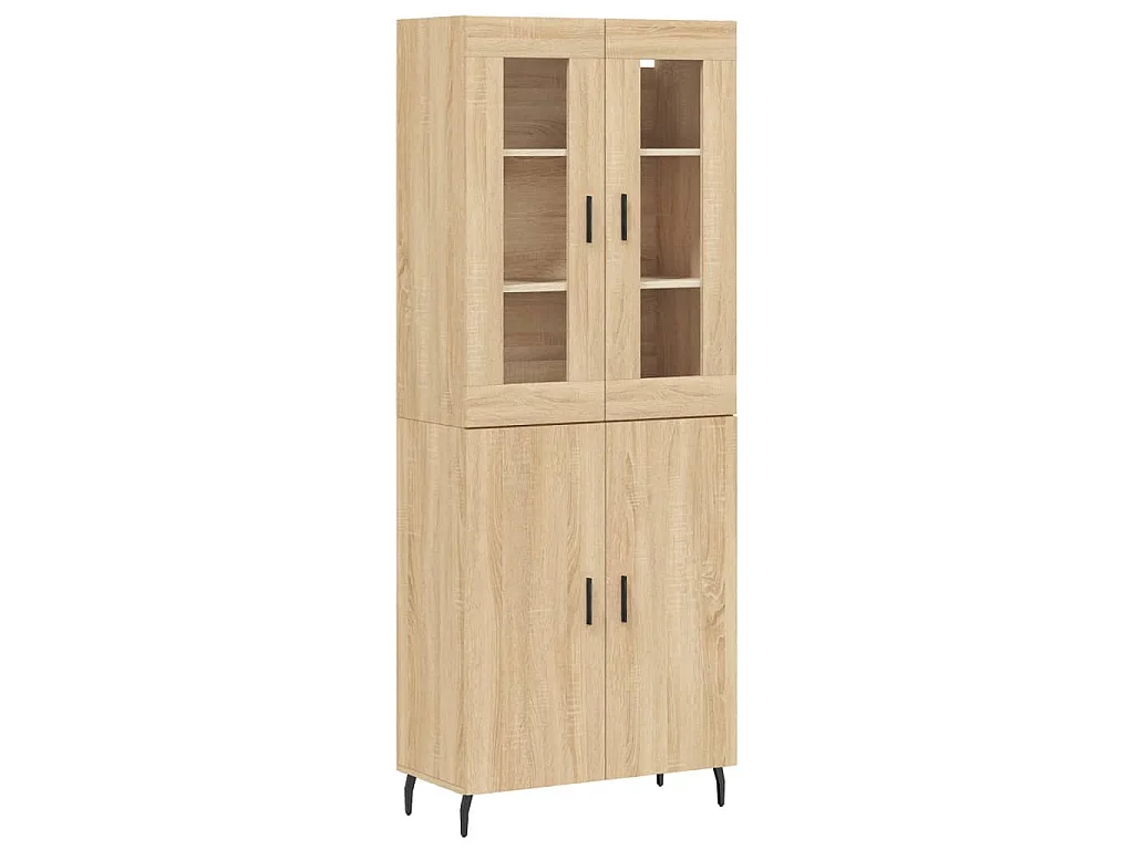 Hoge kast 69,5x34x180 cm bewerkt hout sonoma eikenkleurig
