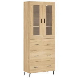 Hoge kast 69,5x34x180 cm bewerkt hout sonoma eikenkleurig Hoge kast 69,5x34x180 cm bewerkt hout sonoma eikenkleurig