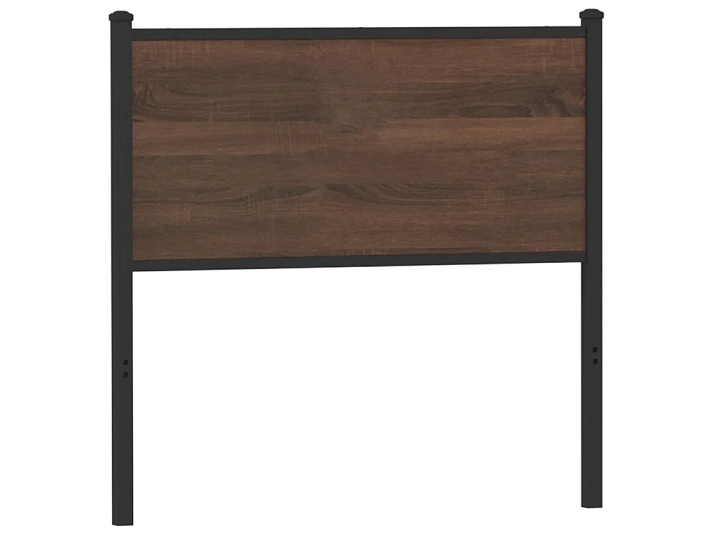 Vervangend hoofdbord 90 cm bewerkt hout en staal bruin eikenkleurig