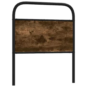 Vervangend hoofdbord 75 cm staal en bewerkt hout gerookt eikenkleurig