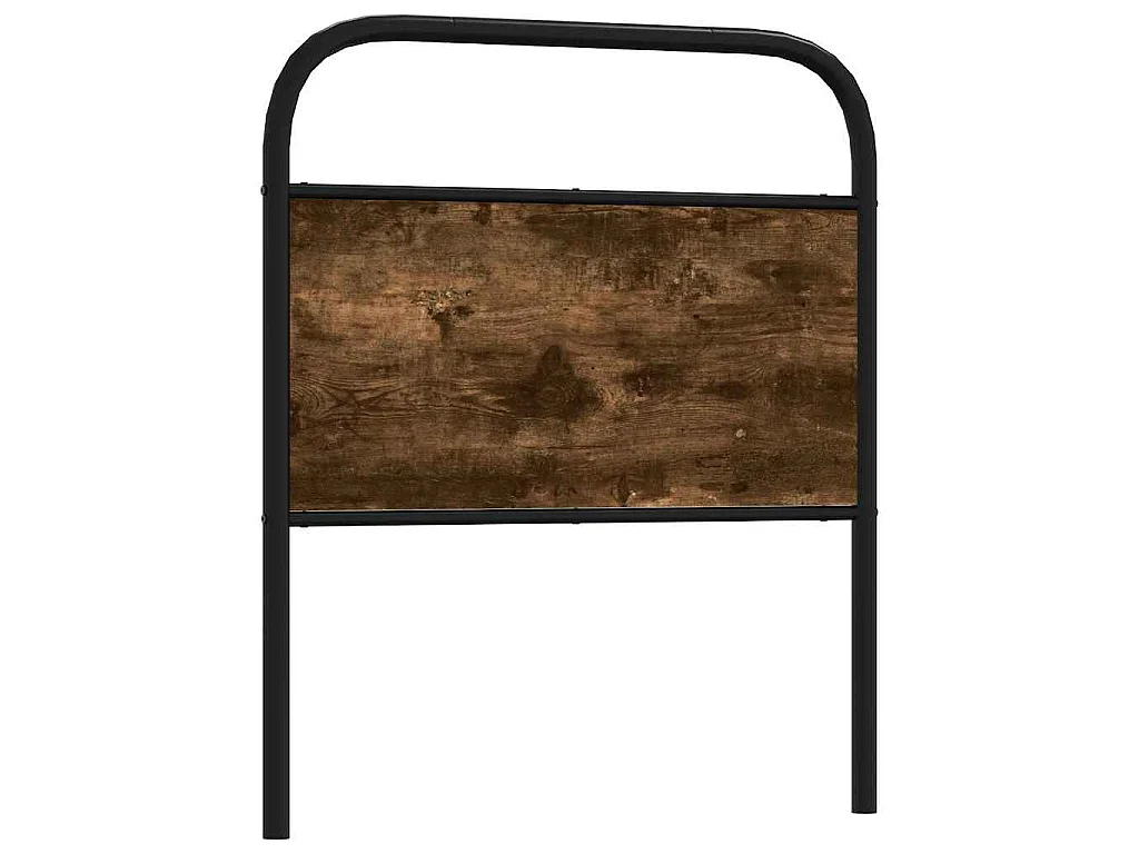Vervangend hoofdbord 75 cm staal en bewerkt hout gerookt eikenkleurig