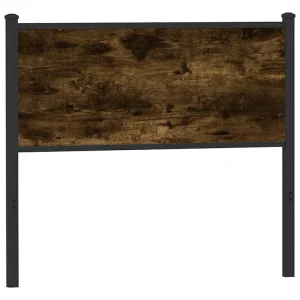 Vervangend hoofdbord 100 cm bewerkt hout en staal gerookt eikenkleurig